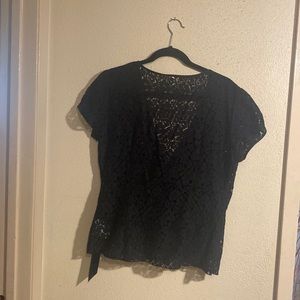 Black lace with tie up in front